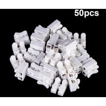 50pcs bornes de connexion de fil rapide CH-2, connecteurs de fil à ressort de qualité supérieure, connecteur de bornier de serrage de cable électrique
