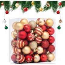 Coocheer - 50Pcs Boules de Noël en Plastique 4cm Boules de Noel Decoration Boules Noël Ornements Arbre de Noël Boules Plastique Boule de Sapin Noël