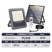 50W Kosoom led Faretto da esterno 185x222x44mm FL016X10PC、Impermeabile IP65、375lm