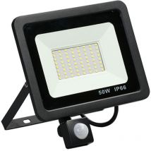 Foco LED exterior de 50 W con sensor de movimiento, resistente al agua IP67, iluminación exterior fría, lámpara de exterior para entrada de jardín y