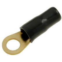 50x Connecteurs anneau M6 10mm2 - dore isole noir