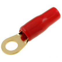 50x Connecteurs anneau M6 10mm2 - dore isole rouge