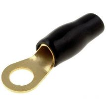 50x Connecteurs anneau M8 16mm2 - dore isole noir