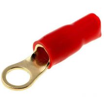 50x Connecteurs anneau M8 16mm2 - dore isole rouge