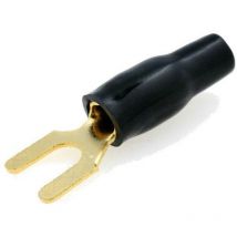 50x Connecteurs Fourche M4 4mm2 - Dore Isole noir