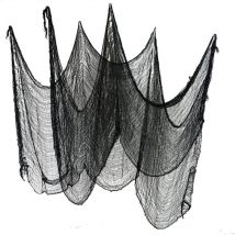 Shatchi - 50x Large Black Mesh Halloween Decoration Cloth - Party Accessories Wholesale Buy - ‎Black