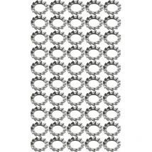 50x Rondelle évantail en acier zingué din 6798 Universel Vis Boulon Etanchéité Fixation Quincaillerie Dent, ø intérieur 8,4mm
