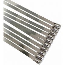 50x stainless steel cable ties thermal heat wrap 4.6x200mm - Silver