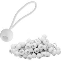 50x tendeurs, lot d'élastiques, Crochets élastiques avec Boule en Plastique, élastiques de Tente pour Les bâches, pavillon de Jardin, tentes, Tension