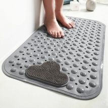 Cyslmuk - 50x80cm,Tapis de douche antidérapant avec trou de drainage à ventouse, tapis de douche avec coussin de massage