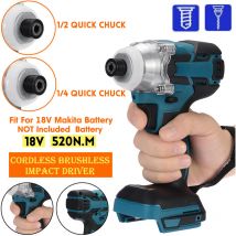 Drillpro - 520 Nm bürstenloser Akku-Schlagschrauber 2700 u / min Elektroschrauber Stufenloser Schaltschalter Geeignet für Makita 18-V-Akku Hasaki