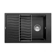 Blanco ELON XL 6 S PuraDur Spüle in Silgranit 78x50cm wendbares XL-Becken + Edelstahl-Abtropffläche, Schwarz (525883)