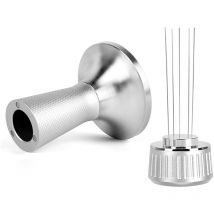 53 mm Espresso-Tamper, 2-in-1-Tamper, passend für Breville 54 mm Filterkorb, Silber