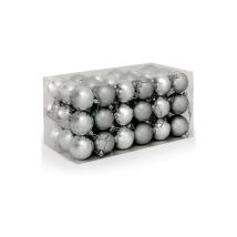 54 Boules de Noël Argentées pour décorer votre sapin de Noël - Argent