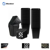 5,5 cm, 50 Stück Anzuchttöpfe, wiederverwendbarer quadratischer Sämlingstopf aus Kunststoff/Sämlingstöpfe/Umpflanzungstopf/Anzuchttopf für die