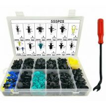 Lucky-88 - Attaches de voiture en plastique, 555 pièces, avec outils de retrait, Clips de fixation de panneau de porte de garniture de voiture