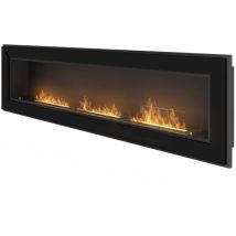 Sololed - Cheminée au bioéthanol encastrable Frame 1800 SimpleFire avec verre noir