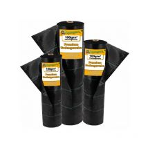 Aquagart - 56 m² tissu de sol, film anti-mauvaises herbes, film de paillage 100 g, 1 m de large, noir