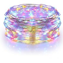 561042C Serie 50 luces navideñas de colores forma en gotas de luz a batería