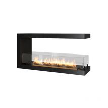 Sololed - Cheminée au bioéthanol encastrable design U1000.2 avec vitre ouverte sur 3 côtés brûleur 2 litres