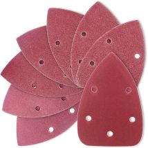 5 Trous 14cm 8pcs(60/80/120/180/240/320/400) Triangle Rouge Papier De Verre Ponceuse Feuille De Dessin Auto-adhésive