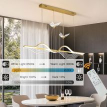 Gojoy - 56W led Pendentif Lumière Table à manger cuisine lampe cuisine Lustre Suspension Lampe or