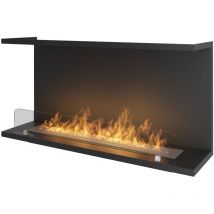 Sololed - Cheminée au bioéthanol encastrable design C1000 V.2 avec vitre ouverte sur 3 côtés et brûleur de 2 litres