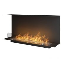 Sololed - Cheminée au bioéthanol encastrable design C1000 V.1 avec vitre ouverte sur 3 côtés et brûleur de 2 litres