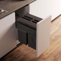 Gollinucci - Cubo 580 plus line M40 2X29L Antracita - 580 plus - Cubo de basura de 2 o 4 compartimentos con guías de extracción total con