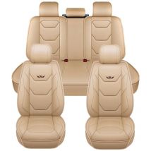 5D pu Cuir Universel Durable Respirant Siège De Voiture Universal Fit pour Voiture suv Pick-up Camion - Beige