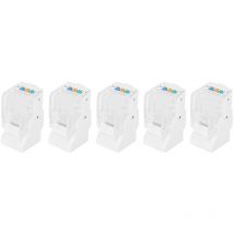 Qiyao - 5er-Pack CAT3 RJ11-Steckverbinder, modulare Telefonsteckverbinder, 6P4C-Steckverbinder AWG26 Geeignet für Telefon-, Fax- und