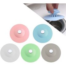 Woosien - 5er-Pack Duschabflussstopfen, Badewannenstopfen, Badewannenstopfen, Silikon-Haarfänger, Badewannenabfluss