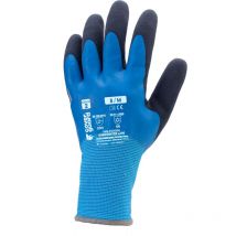 Set Mit 5 - Eurowinter L200- Handschuhe - Nahtlos Gestrickte Blaue Handschuhe Aus Polyester - Ergonomische Form - Strickbund Größe 11