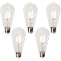 5er-Set dimmbare E27 LED-Glühbirnen ST64 Klar 5W 600 lm 2700K