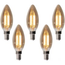 5er-Set E14 Dimmbare LED-Glühbirnen B35 Rauch 4W 300 lm 2200K