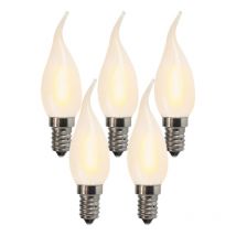 5er Set E14 led gefrostete Kerzenlampe BXS35 1W 100 Lumen 2200K