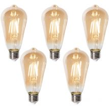 5er-Set E27 Dimmbare LED-Glühbirnen ST64 Gold 5W 450 lm 2700K