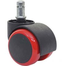 Hhg - 5er-set Hartbodenrollen 332, Bürostuhl-rollen Stuhlrollen, 150kg Belastbar Ø 11mm Rot