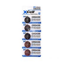 5er Sparset Xcell CR2430 Lithium-Knopfzelle 3V / 290mAh
