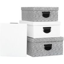 4 boîtes de rangement noir et blanc - 5five