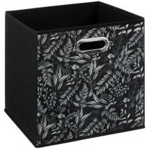 Panier tissu 31x31cm noir avec motifs mix n modul - 5five