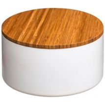Caja almacenamiento con espejo baño bambu-blanco colección 'natureo'