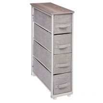 Cajonera Polipropileno Metal Madera 735x48x20cm GrisClaro BlancoNatural
