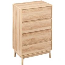 Cassettone a 4 cassetti abana effetto rovere naturale - 5five