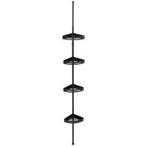 Five Simply Smart - tagère de douche télescopique rectangle noir blackalu - 5five