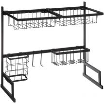 Organizador de fregadero con escurridor de metal negro - 5five
