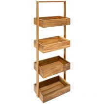 Scaffale blackacia, 4 livelli, 88x26cm, legno di acacia - 5five