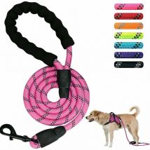 Msbd - Laisse pour chien -Laisse puissante pour animaux de compagnie 5 ft 1.5M (rose) -