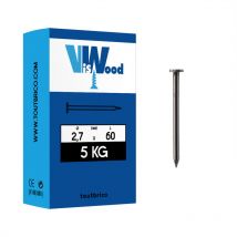 Viswood - 5Kg pointe tête plate 2,7x60mm ordinaire acier poli