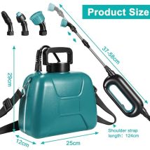5L Akku-Elektrosprüher, 7,4V/2000 mAh Teleskop-Gartensprüher mit 3 verstellbaren Düsen